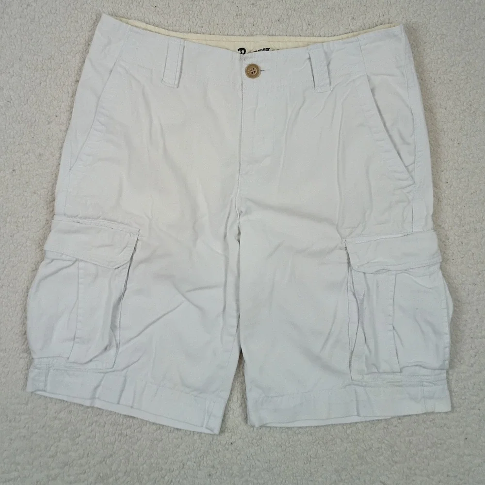 Roebuck and Co Cargo Shorts Mens 30 White 80s Style Utility Casual Cotton